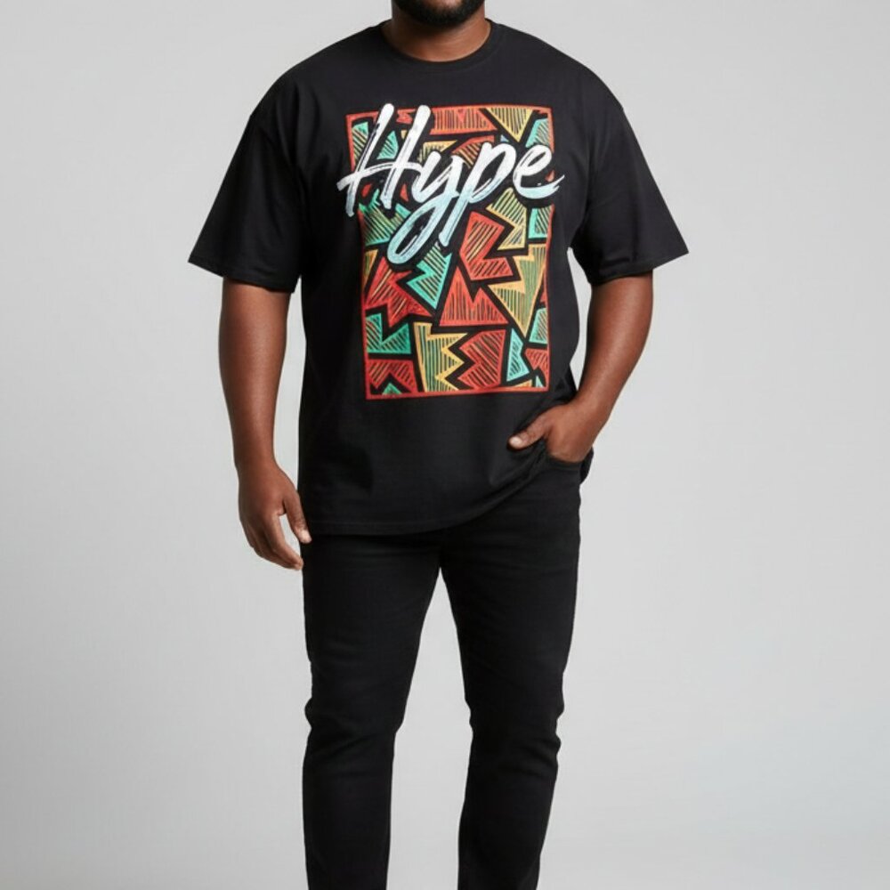 Men's Graphic T-Shirt‎ 4XL Black Crew Neck Bold Design